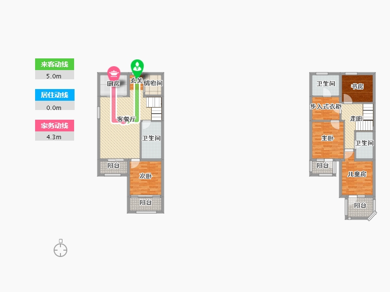 河北省-廊坊市-鸿坤凤凰城-127.07-户型库-动静线