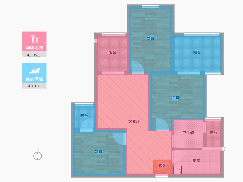 上海-上海市-保利叶二期-77.70-户型库-动静分区