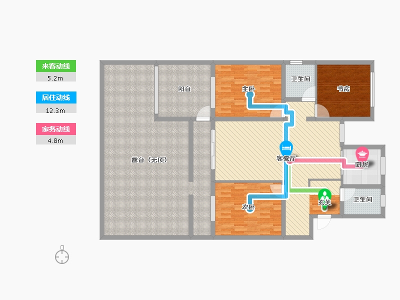 江苏省-无锡市-刘伶巷-160.89-户型库-动静线