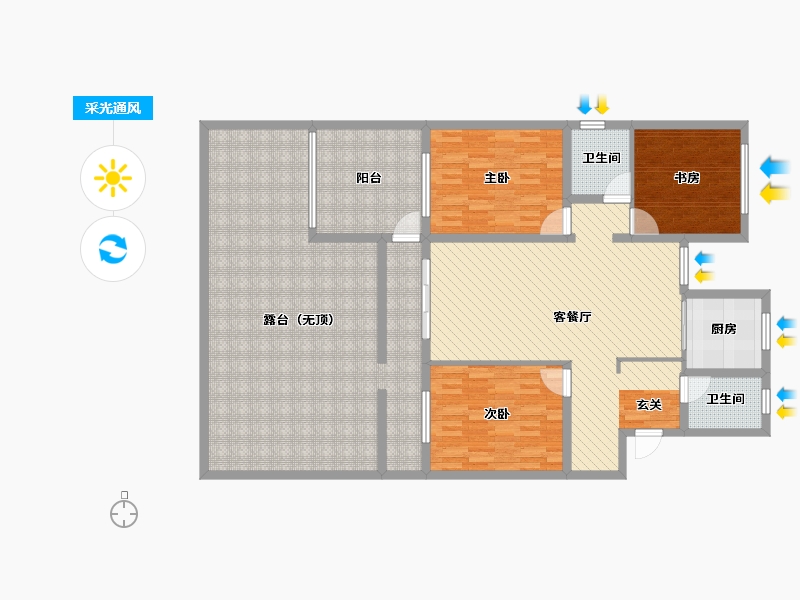 江苏省-无锡市-刘伶巷-160.89-户型库-采光通风