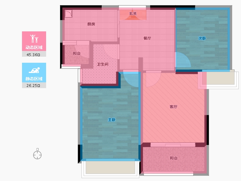 湖南省-湘潭市-骏景豪廷-61.70-户型库-动静分区