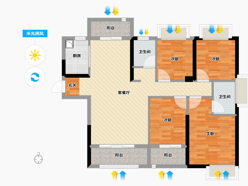 福建省-龙岩市-龙津大时代营销中心-91.39-户型库-采光通风