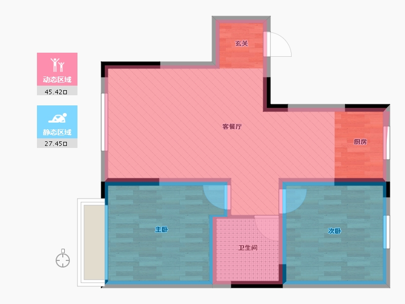 吉林省-吉林市-中海国际社区-64.47-户型库-动静分区