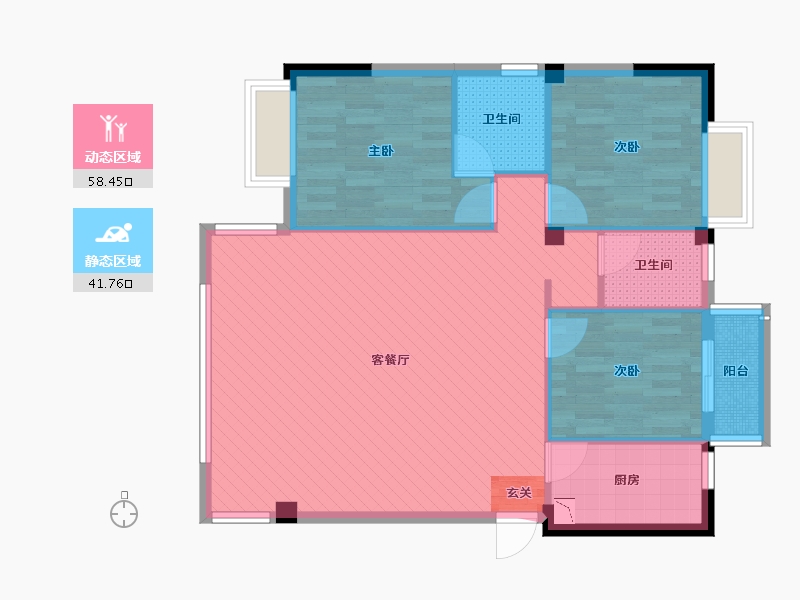 福建省-南平市-美伦阳光新城-90.94-户型库-动静分区