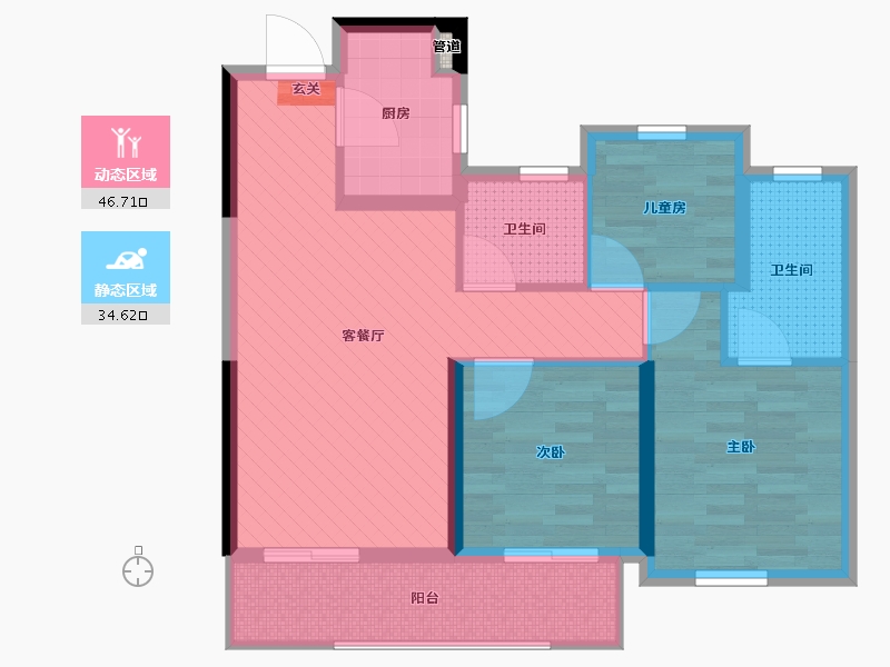 浙江省-绍兴市-无名-71.20-户型库-动静分区