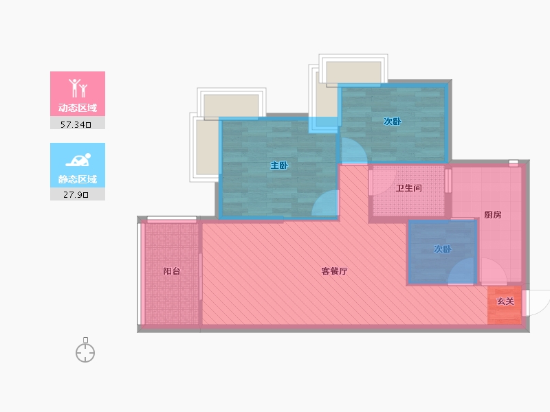 广东省-惠州市-惠东信昌鑫苑-71.29-户型库-动静分区