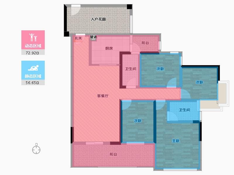 广东省-河源市-宝晟花园-125.49-户型库-动静分区