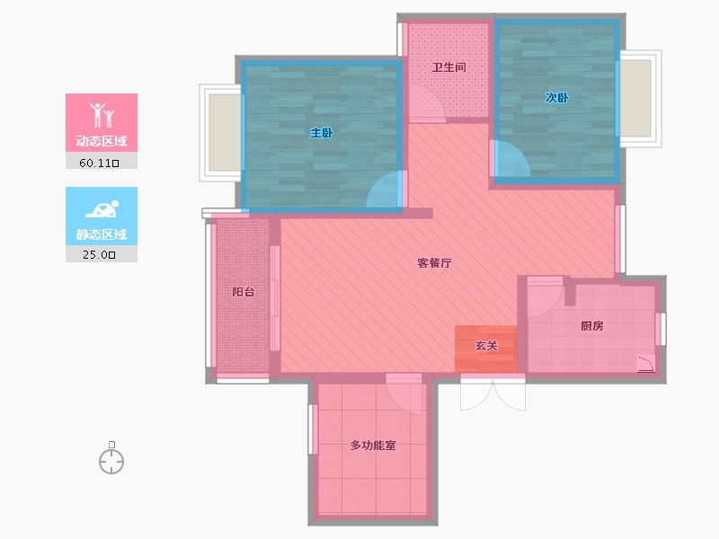 上海-上海市-新梅绿岛苑-73.68-户型库-动静分区