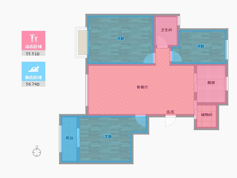 山东省-潍坊市-泰华城大益华府-98.40-户型库-动静分区