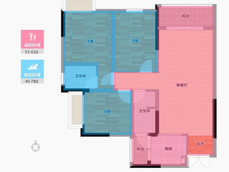 贵州省-遵义市-仁怀惠邦-81.58-户型库-动静分区