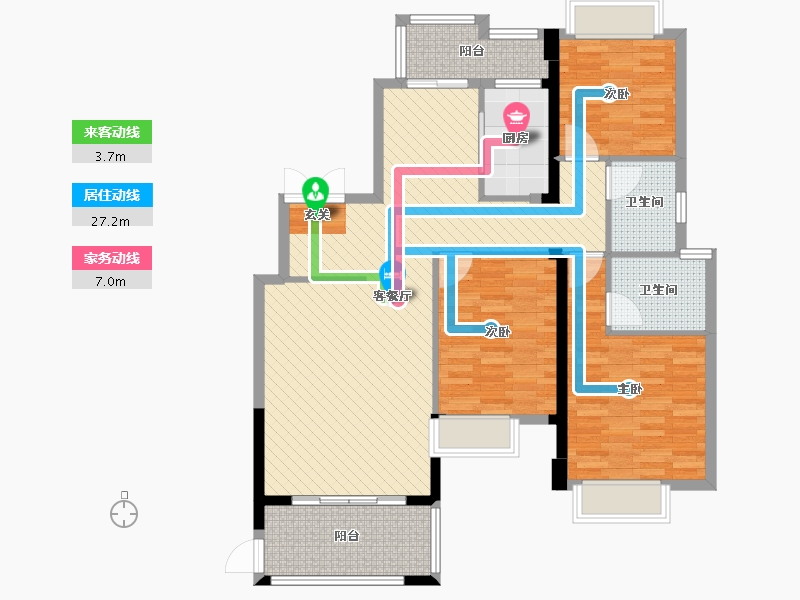 福建省-福州市-中联天城-104.76-户型库-动静线