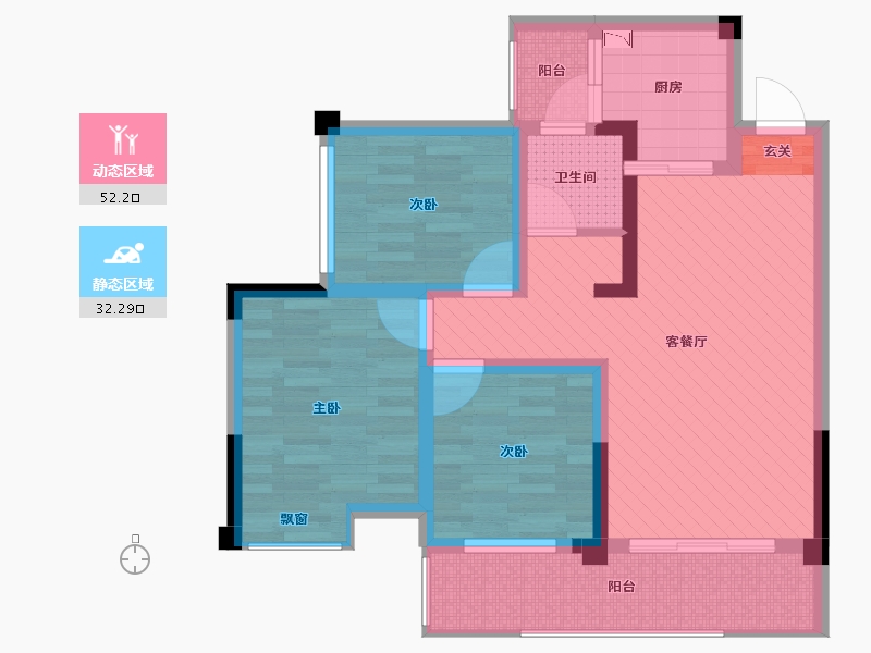 四川省-内江市-西城郡二期-72.56-户型库-动静分区