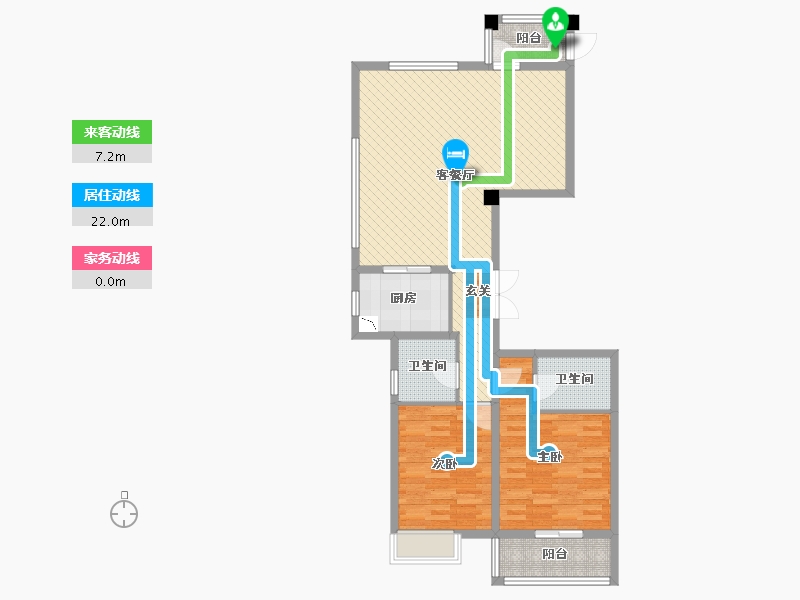 浙江省-湖州市-湖州九月洋房-87.75-户型库-动静线