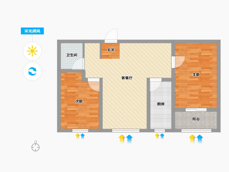 山东省-德州市-领秀天衢-65.24-户型库-采光通风