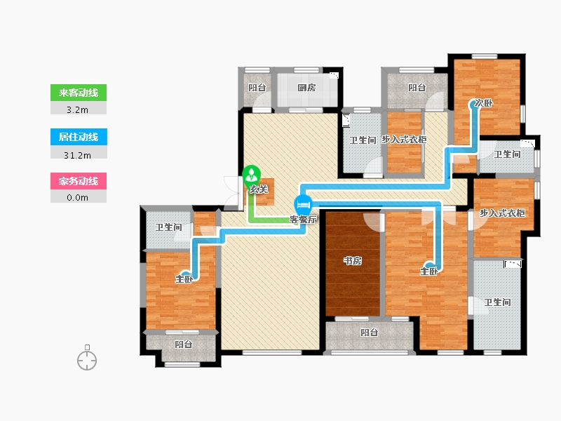 河北省-石家庄市-东胜紫御府-5号院-171.71-户型库-动静线