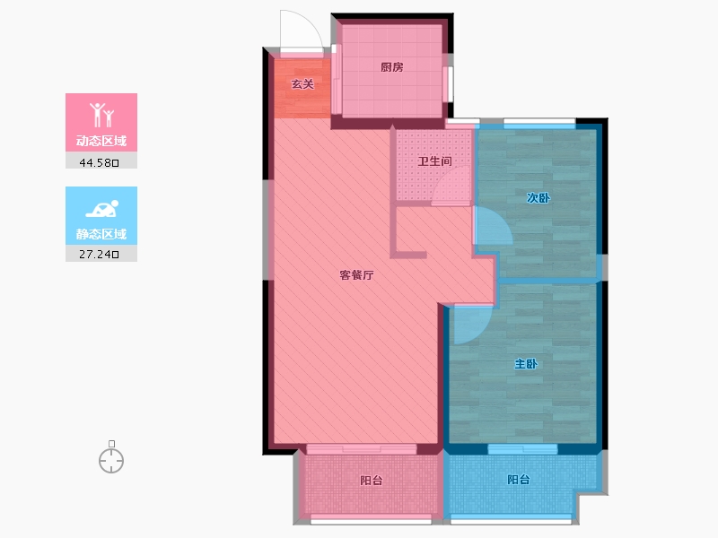 安徽省-宿州市-哈佛玫瑰园-62.44-户型库-动静分区