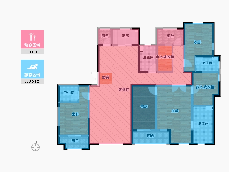 河北省-石家庄市-东胜紫御府-5号院-171.71-户型库-动静分区