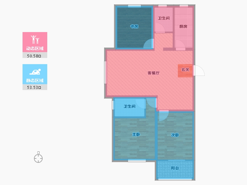 山东省-德州市-领秀天衢小区-91.93-户型库-动静分区