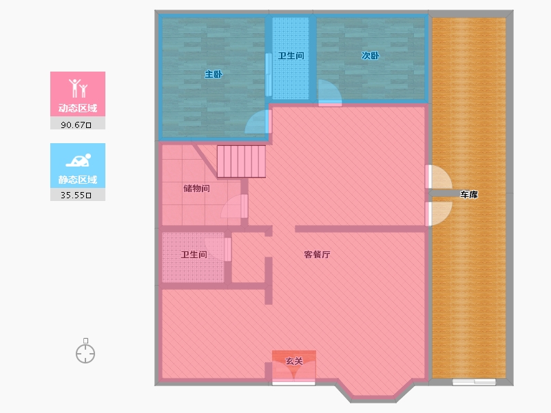 浙江省-宁波市-自建房-145.88-户型库-动静分区