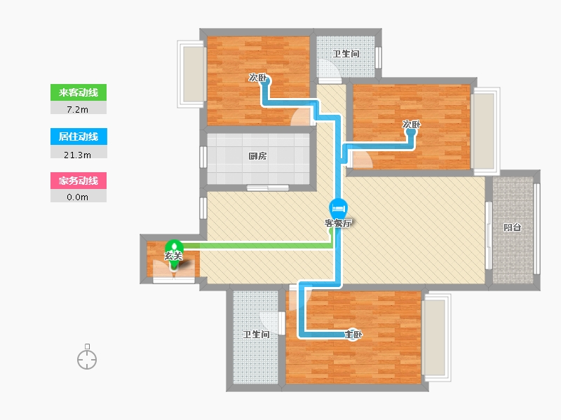 湖南省-永州市-税苑小区-111.26-户型库-动静线