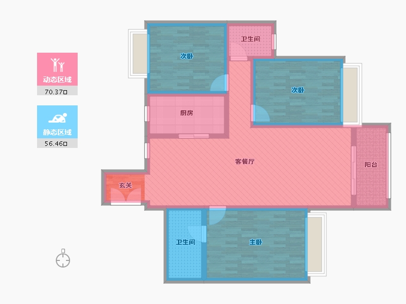 湖南省-永州市-税苑小区-111.26-户型库-动静分区