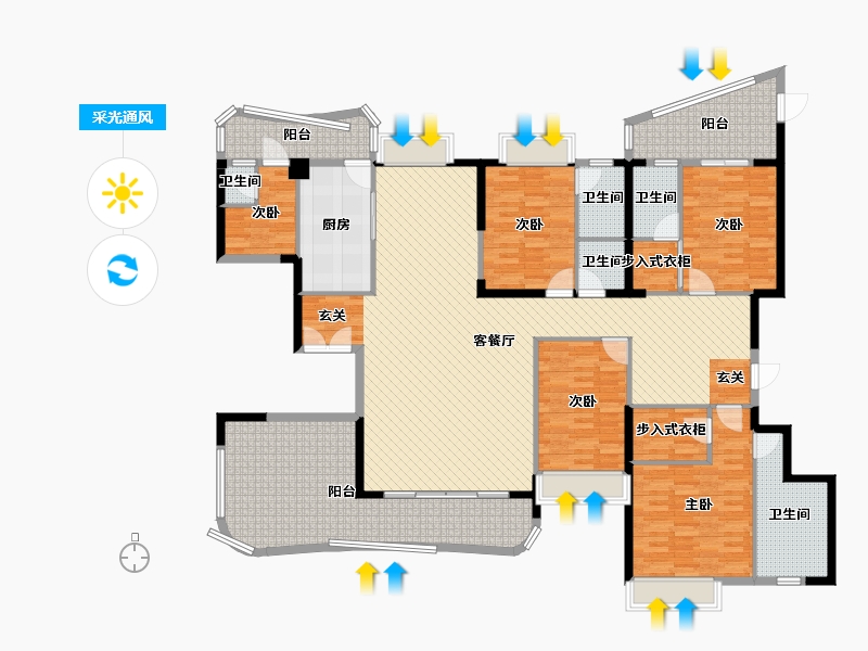 广东省-汕头市-愉珑湾-203.63-户型库-采光通风