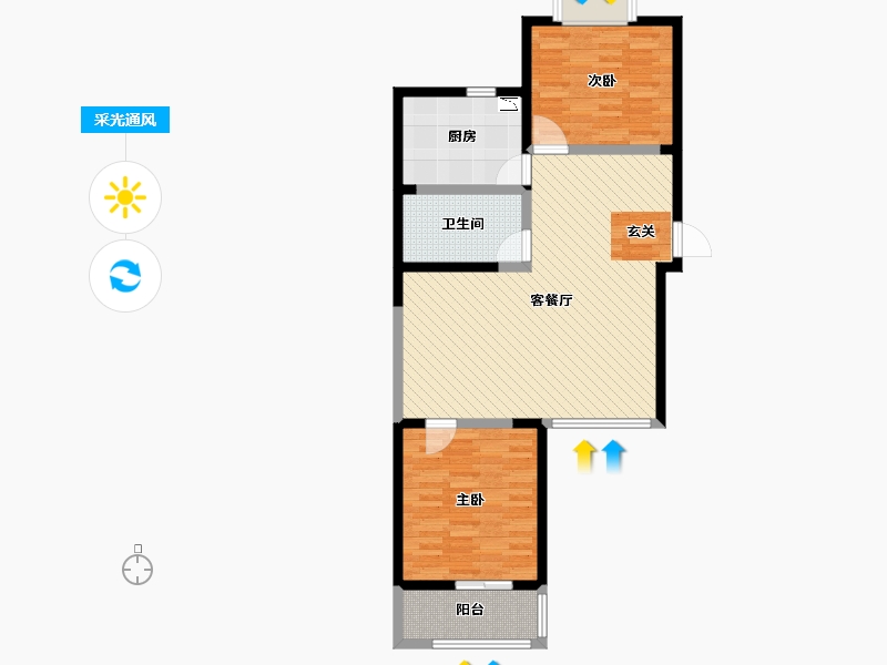 河北省-石家庄市-瑞家花园-87.20-户型库-采光通风