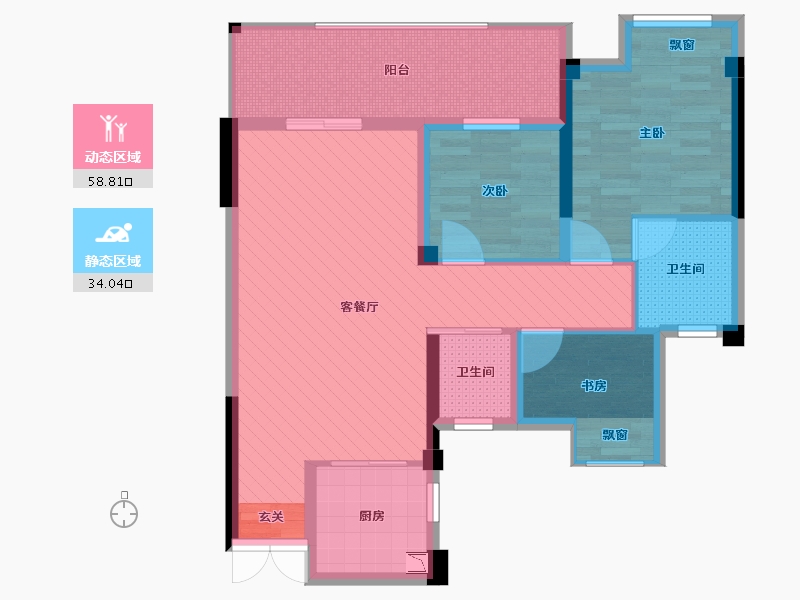 江西省-赣州市-蓝湾里-81.80-户型库-动静分区