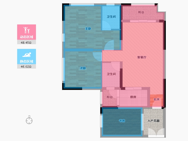 四川省-宜宾市-海翔光明春天-86.74-户型库-动静分区