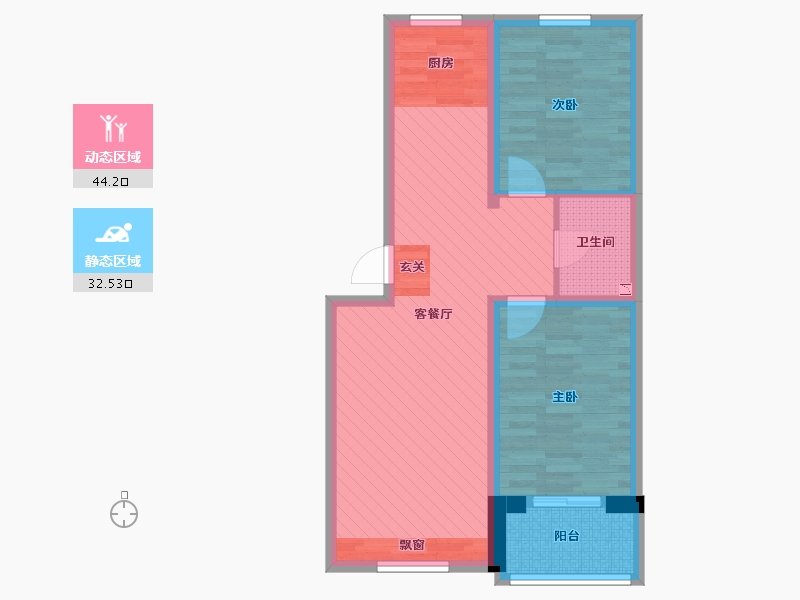 北京-北京市-和谐园-67.67-户型库-动静分区