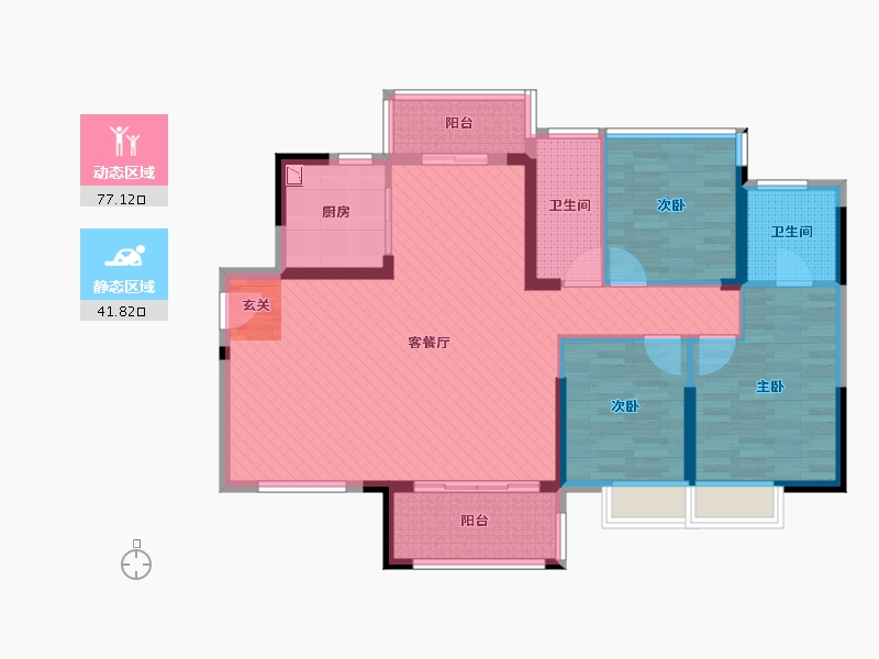 广东省-河源市-宝豪御龙湾2期-105.71-户型库-动静分区