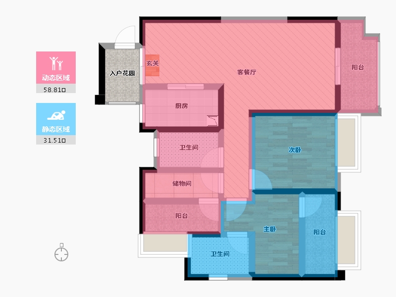 四川省-南充市-佳兆业君汇上品-79.07-户型库-动静分区