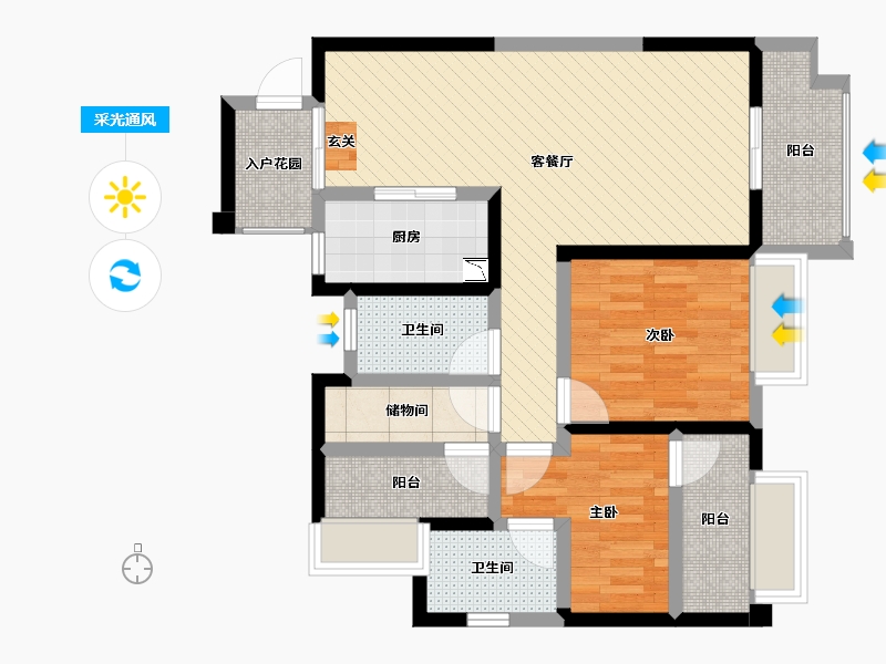 四川省-南充市-佳兆业君汇上品-79.07-户型库-采光通风