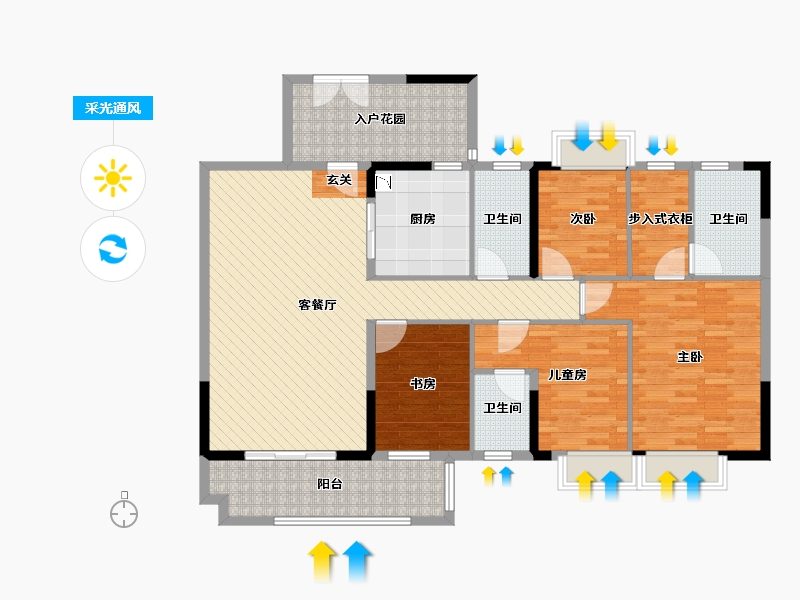 广东省-清远市-英德金鑫城-131.60-户型库-采光通风