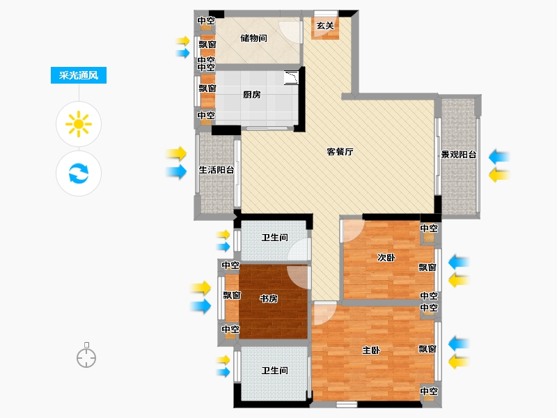 贵州省-贵阳市-中天金融国际社区-104.47-户型库-采光通风