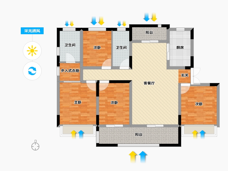 安徽省-芜湖市-万厦-112.38-户型库-采光通风