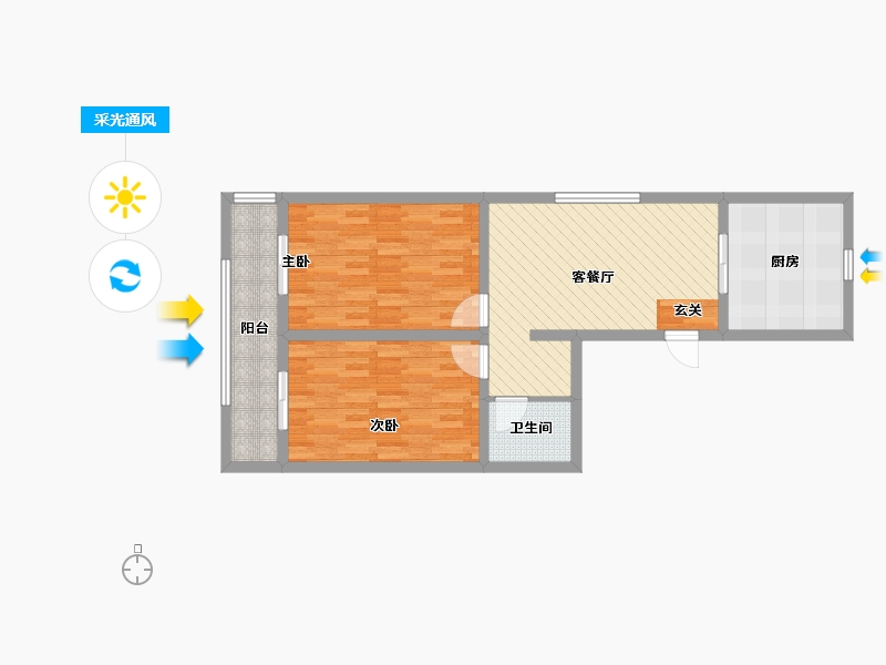 天津-天津市-东升里-76.65-户型库-采光通风