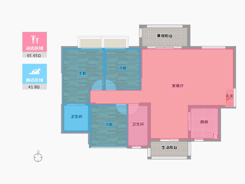 广东省-河源市-宝豪御龙湾2期-106.45-户型库-动静分区