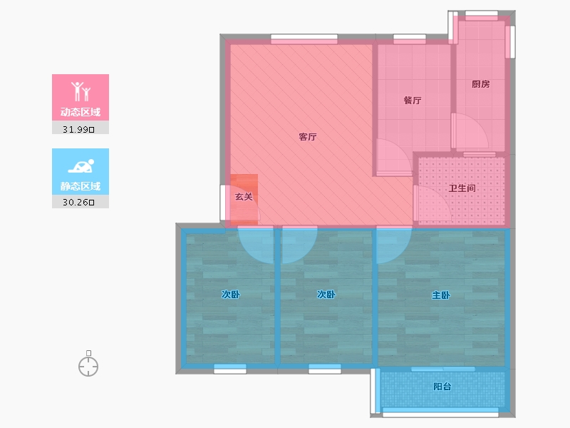 北京-北京市-西辛南区-54.96-户型库-动静分区