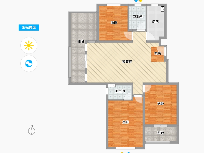 河南省-安阳市-四季花都-135.00-户型库-采光通风