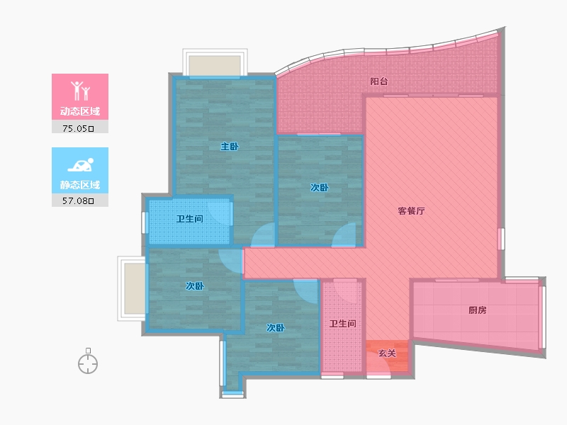 重庆-重庆市-锦丰汇花园小区-119.92-户型库-动静分区