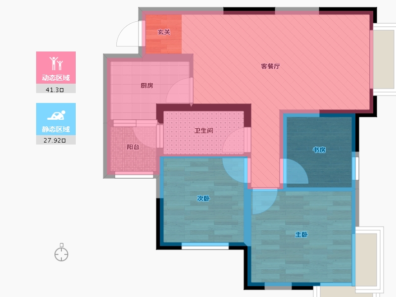 四川省-成都市-珑熙郡-59.62-户型库-动静分区