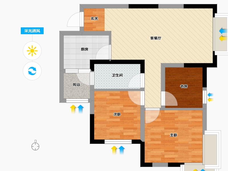 四川省-成都市-珑熙郡-59.62-户型库-采光通风