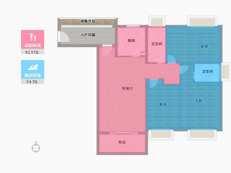 海南省-三亚市-海口华润中心-116.56-户型库-动静分区