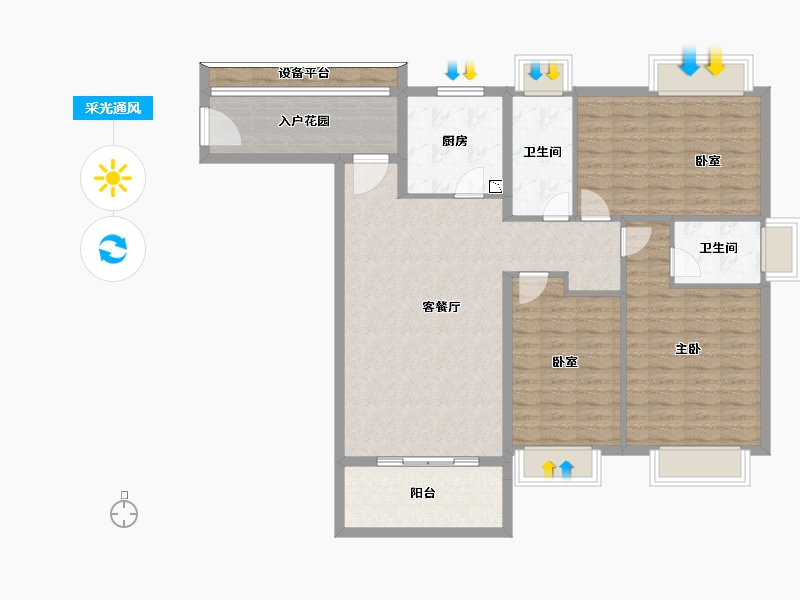 海南省-三亚市-海口华润中心-116.56-户型库-采光通风