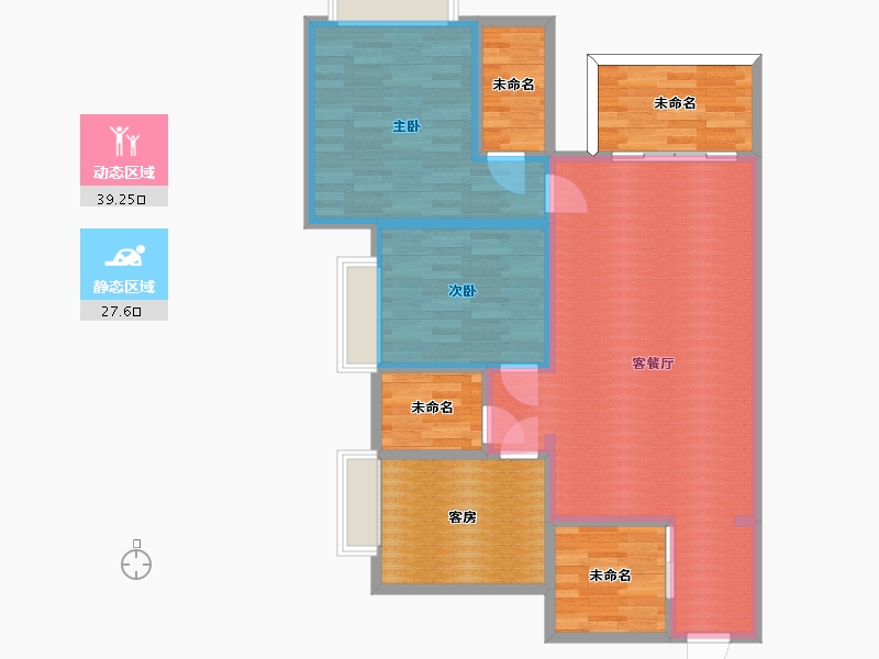 广东省-东莞市-四季松湖-88.84-户型库-动静分区