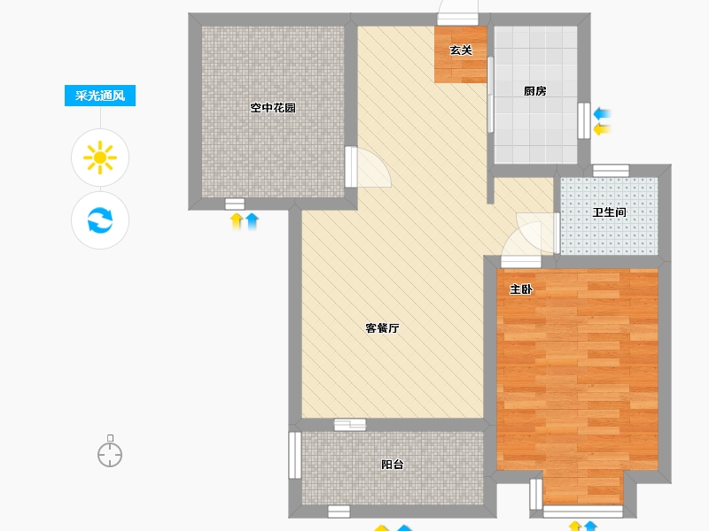 湖南省-长沙市-怡海星城-61.16-户型库-采光通风