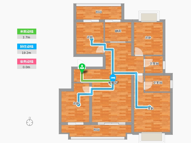 江苏省-徐州市-浦玥门第-96.26-户型库-动静线