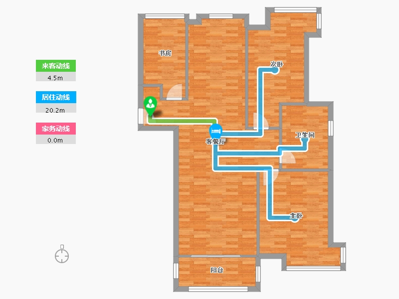 江苏省-苏州市-望景华庭-100.37-户型库-动静线