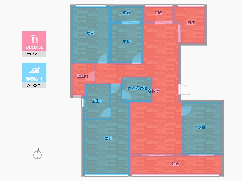 浙江省-舟山市-绿城留香园-135.21-户型库-动静分区